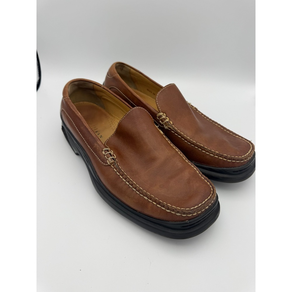 Cole Haan Mens Brown Leather Nike Air Moc Toe Slip On Loafers 07184 Size 9M